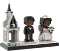 Wedding Building Blocks Set – Bride & Groom Brick Figures, Mini Chapel Model, Creative Wedding Gift for Couples, Anniversary Display, Collectible Architecture Set for Adults (Different)