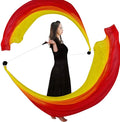 KIKIGOAL 2pcs 2.5x0.9M/98.43"x35.43" Multi-Color Dance Silk Veil Poi