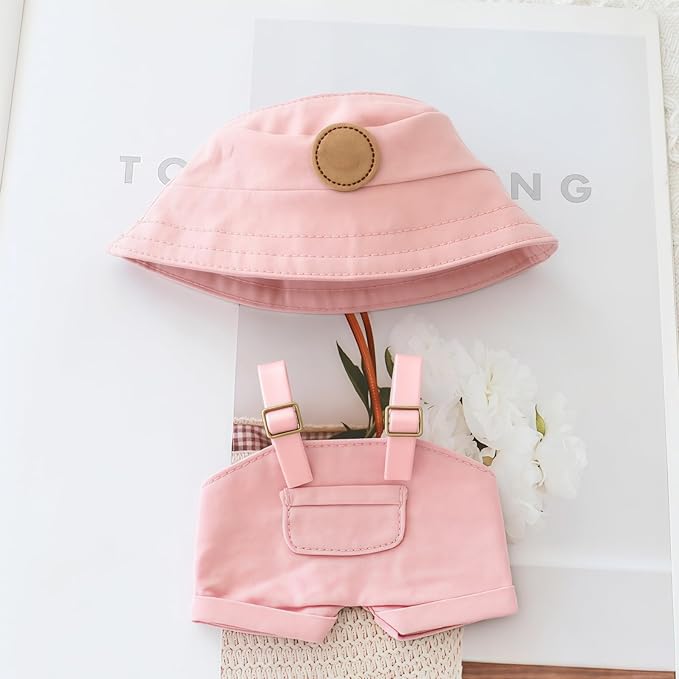 17cm Doll Clothes Set, 4 Pieces Outfit Set for 6.7inch Doll Dress Suit, Fashion Dress Up Hat Clothes Shoes Accessories for 1st/2nd/3rd Gen Play & Display Pink
