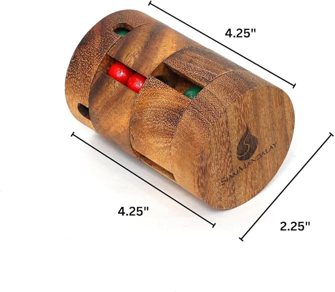 Spinning Drum: Handmade Rotational IQ Puzzle for Adults & Kids by SiamMandalay – Spinning Sequential Color Barrel Brain Teaser