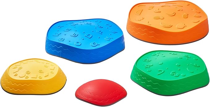VEVOR Balance Stepping Stones for Kids, 5 PCS, Up to 220 lbs, Non-Slip Toddlers Sensory Stepping Stones, Obstacle Course Coordination Game Toys Indoor or Outdoor Play for Children Aged 3 4 5 6 7 8+