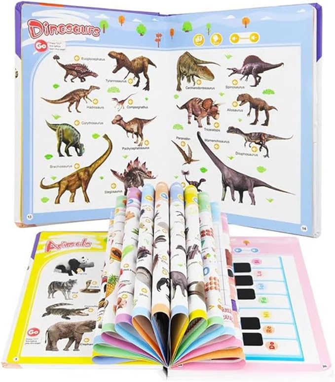 My First English Words Sound Book – 470+ Words, 21 Themes, English Learning Talking Book Toys for Kids 3 4 5 6 Years Old Learn ABC Singing and Speech Music Toy for Babies(3-9Y)