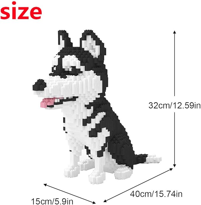 Larcele Dog Micro Building Blocks Animal Mini Building Toy Bricks,6478 Pieces KLJM-02 (Big Husky)