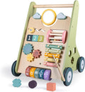 Wooden Baby Walker with Wheels, Baby Walker for Boys 6-12 Months Push Toy, Montessori Walking Toys for 1 Year Old Activity Center