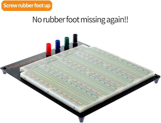 Makeronics Solderless 3220 Breadboard Complete Kit-3220 Tie-Points Experiment Plug-in Breadboard with Aluminum Back Plate +560 U-Shape|65 PCS Pure Copper Jumper Wires for Prototyping Circuit/Arduino