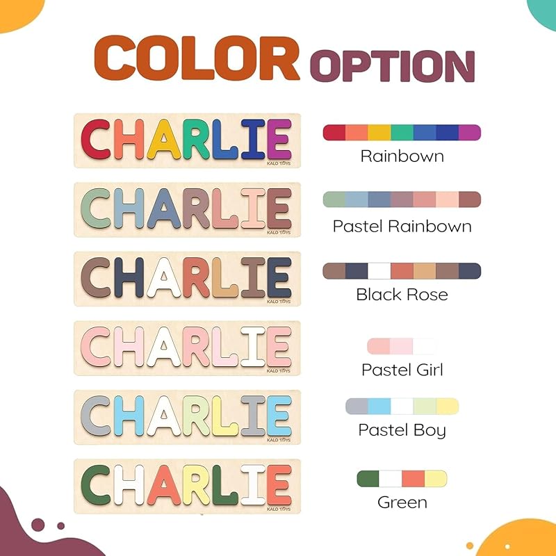 Personalized Wooden Name Puzzle for Toddlers 1-3 - Montessori Wooden Safari Sensory Toy with Jungle Animals, Custom Educational Learning Toys, Perfect Birthday Gift for Boys & Girls