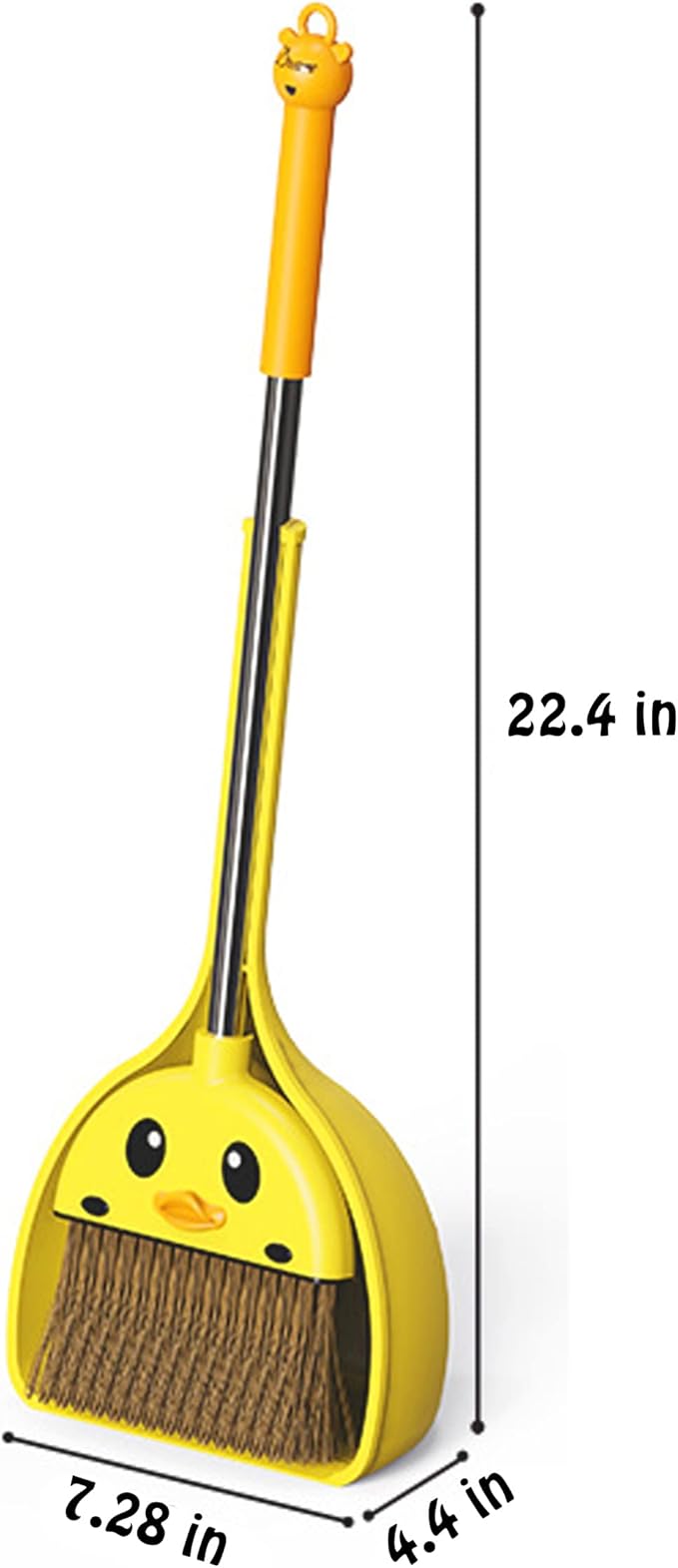 Mini Broom and Dustpan Set for Kids - Cute Yellow Duck for Girls & Boys - Toddler Broom Set for Household Cleaning and Pretend Play - Perfect for Toddlers & Preschooler …