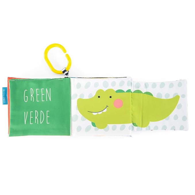Sassy Peek-a-Boo Activity Book with Attachable Link for On-The-Go Travel, Sensory Play, Black & White, Ages 0+ Months (Pack of 12)
