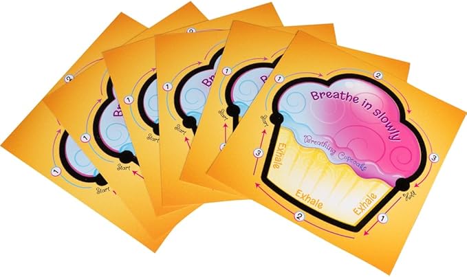 Really Good Stuff Tactile Breathing Copecake Cards - Social-Emotional Learning Tools for Children - Calming, Meditative Classroom Supplies - Promotes Relaxation & Helpful Breathing Techniques