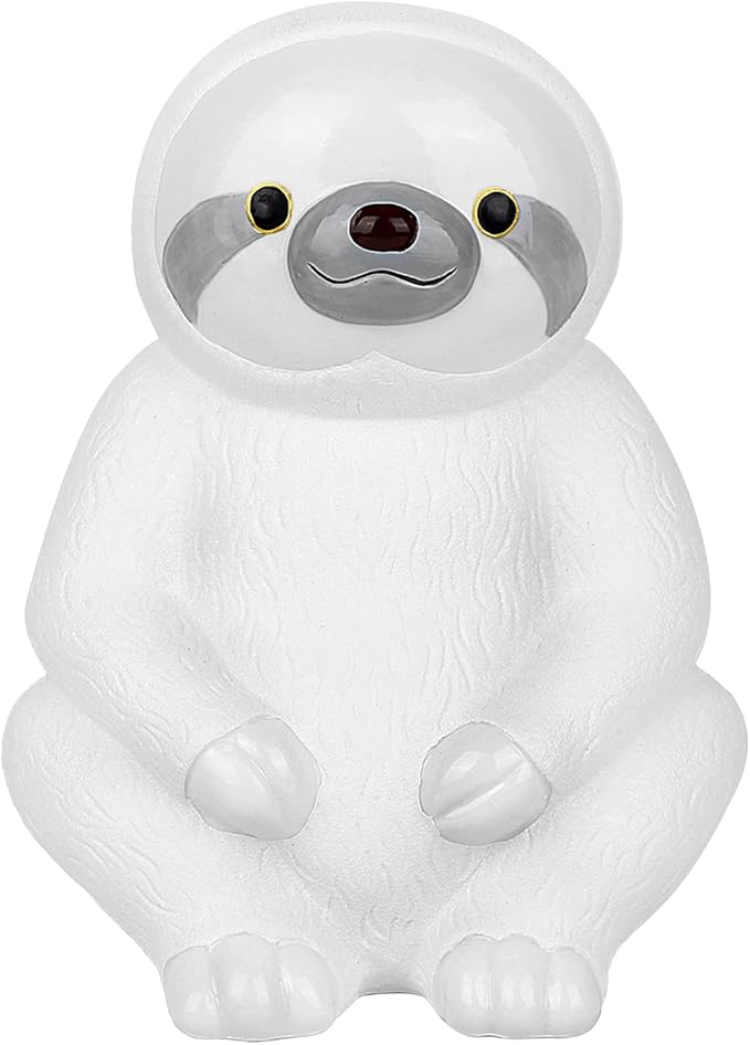 Winsterch White Piggy Bank,Sloth Ceramic Piggy Bank Saving Money Box,Practical Birthday Christamas Gifts for Kids Boys and Girls,Coin Bank7.87 x 5.9 inches
