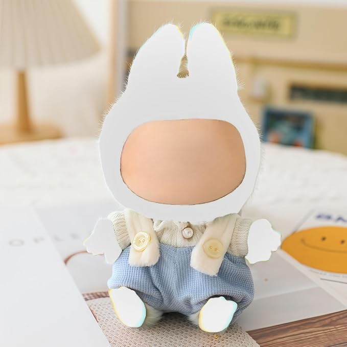 Clothes for Dolls Accessories (No Doll), Cute Outfit Set 2 Pieces Bib Pants for 15 & 17cm Doll Suit, Stylish Dress Up Overalls Doll Clothing Set Replacement Blue