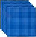 Lekebaby Classic Baseplates Building Base for Building Bricks 100% Compatible with Major Brands-Baseplate 10" x 10", Pack of 6 (Blue)
