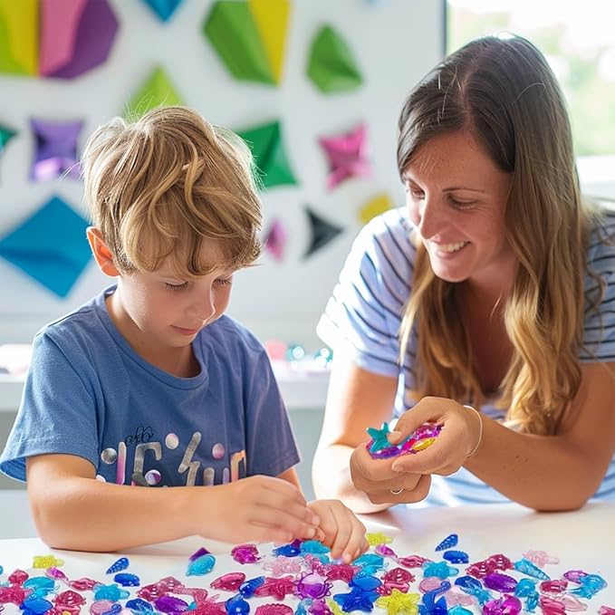 120 PCS Sensory Bin Filler,Mini Resin Figures,Diving Gem Pool Acrylic Sea Shells Starfish Gemstones Under The Sea Party Decoration,Beach Theme,Vase Filler,Fish Tank Decorations,Crafts