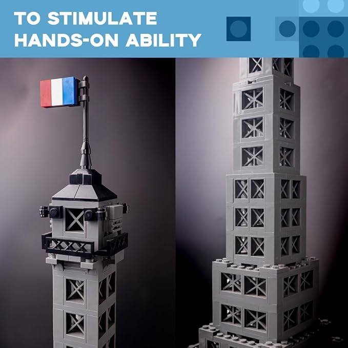 ArtorBricks Eiffel Tower Architecture Model Kit - 976-Piece Premium Building Set for Collectors, Detailed Display & Thoughtful Gift Idea