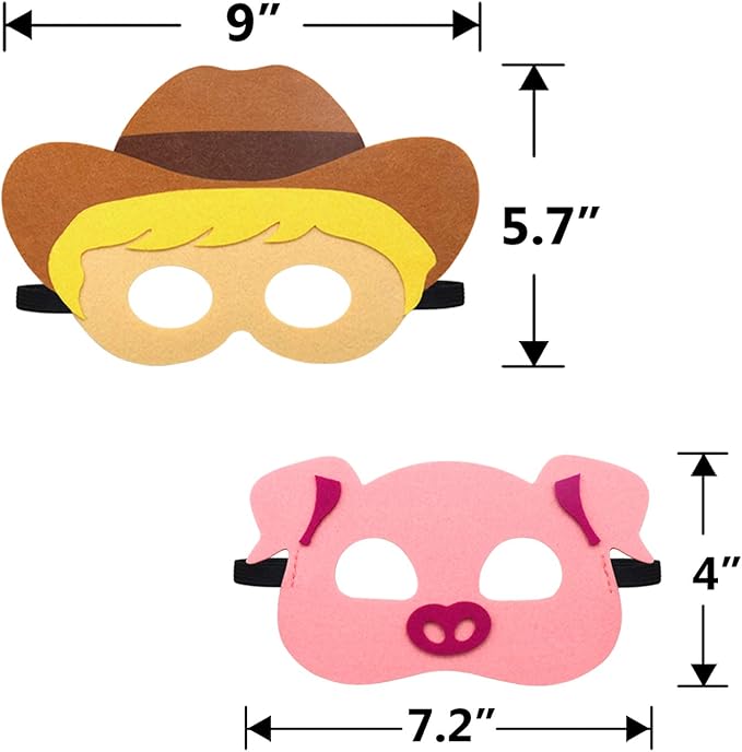 CiyvoLyeen Party Animals Felt Masks Jungle Farm Forest Animals Theme Birthday Party Favors Party Supplies for Boys or Girls