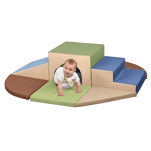 ECR4Kids SoftZone Lincoln Tunnel Climber, Toddler Playset, Earthtone