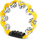 Flexzion Flower Tambourine - 8 Inch Handheld Percussion Instrument w/Metal Jingles & Ergonomic Grip - Small Tambourines for Adults, Kids, Church, Parties, & Musical Events (Yellow)