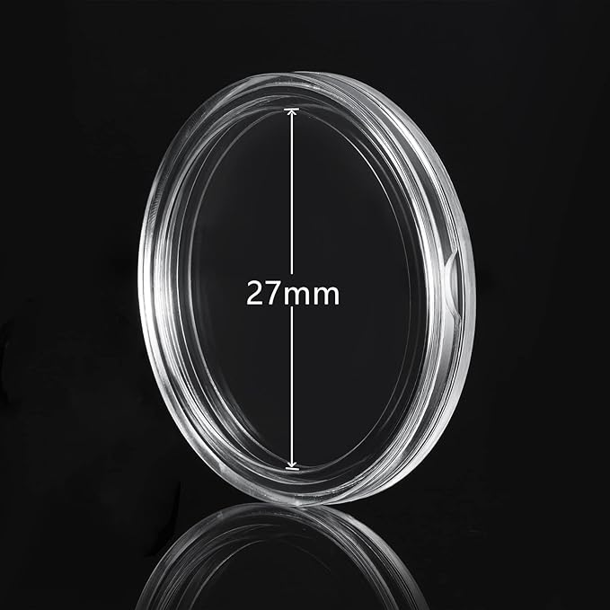 MUDOR 27 mm Coin Capsules for Small Dollar Coins, 100 Pieces Coin Holder with Case, Coin Storage Case Box for Coin Collection, Coin Collection Supplies