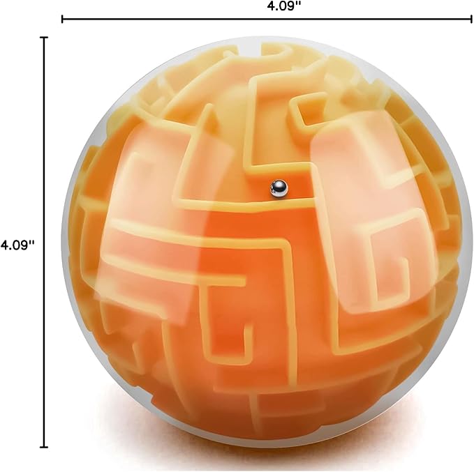 YongnKids Amaze 3D Memory Sequential Maze Ball Puzzle Toy Gifts for Kids Adults - Challenges Game Lover Tiny Balls Brain Teasers Game (Orange)