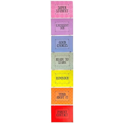 Behavior Chart for Kids, Full Sized Wall Hanging Behavior Clip Chart, Classroom and Household Behavior Management Tool, Completely Customizable, Teaching Supplies Suitable for School, Home or Daycare