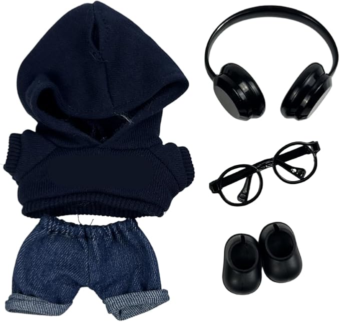 Clothes for 15cm/17cm Labubu ((Doll Not Included)，Trendy Accessory Sets for Dolls ,Cute Accessory for Dolls Dress up Unique Style(Cool-1 )