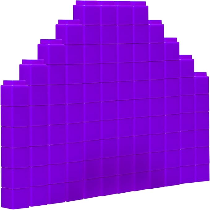 100 Pcs Purple Linking Cubes for Math Counting Cubes Manipulatives Plastic Counting Block Manipulative Classroom Learning Supplies for Educational Preschool Activities Boy Girl (Purple)