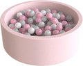 Wonder Space Deluxe Kids Round Ball Pit, Premium Handmade Kiddie Balls Pool, Soft Indoor Outdoor Nursery Baby Playpen, Ideal Gift Play Toy for Children Toddler Infant Boys and Girls (Light Pink)