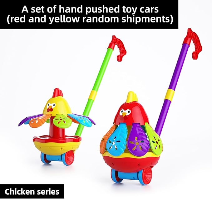 Interactive Youngsters' Toy Car with Spinning Wings & Jingle Bell - Educational Fun for Christmas, Halloween, Thanksgiving, Birthday Gifts, Rooster Toys - (Color Random)