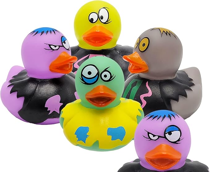 The Dreidel Company Halloween Zombie Rubber Duck Toy Duckies for Kids, Bath, Birthday Baby Showers Summer Beach and Pool Activity, 2" (12-Pack)