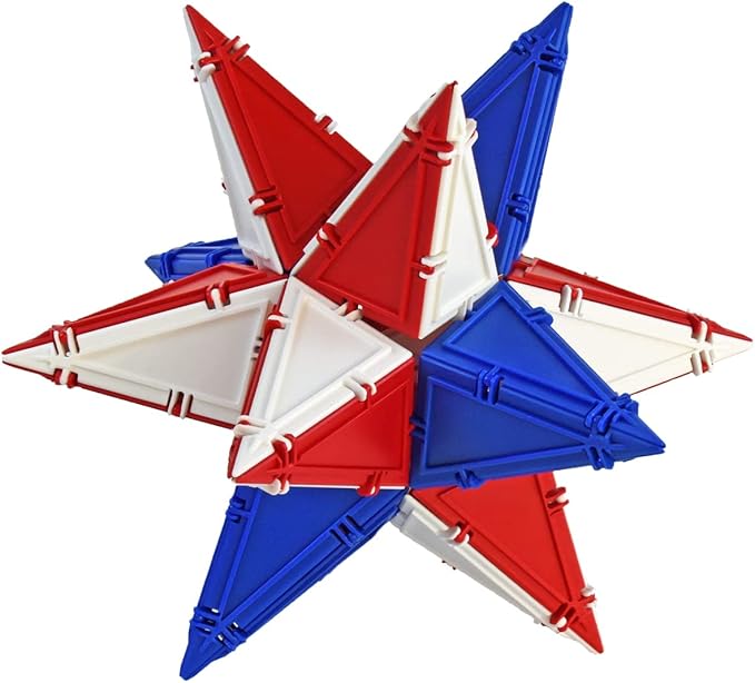 Jumbo Set Red, White & Blue, STEM & Math Toy Set Includes Online Activities, Made in USA