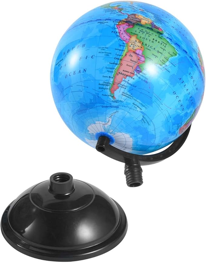 Rotating World Globe 8 Inch Spinning Earth Globe with Stand for Kids Learning Geography Classroom Education or Office Home Decorations