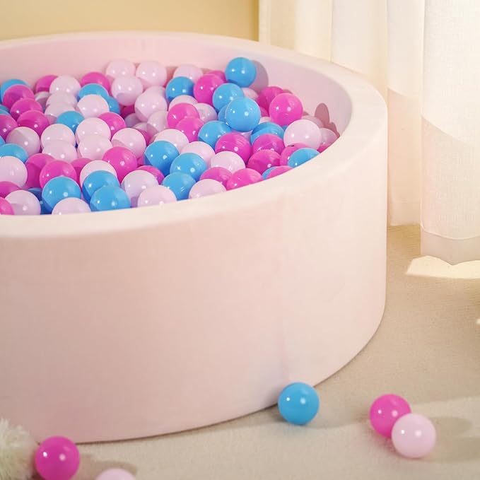 Ball Pit Balls Pack of 100 200 500 - Star and Round Set BPA Free Phthalate Free Non-Toxic Crush Proof Play Balls Soft Plastic Balls for Toddlers Baby Kids Birthday Pool Tent Party