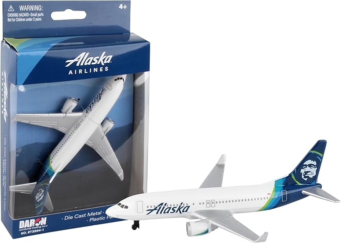 Daron Toy Airplane – Alaska Airlines – Die-Cast Metal Model Airplane Toy with Plastic Parts for Kids Ages 3+