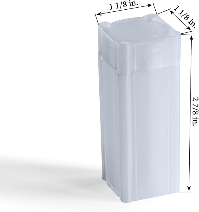 LIGHTHOUSE - Square Coin Tubes - Convenient Push Top, Virtually Unbreakable, Acid Free and Archival Quality - Coin Tubes for US Quarters, 10 Pack