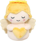 Angel Soft Toy for Kids, Cuddly Angel with White Wings and Holding A Heart, Guardian Angel Plush Doll Toy Boy/Girl Baptism Gifts, Suitable for All Ages (Heart)