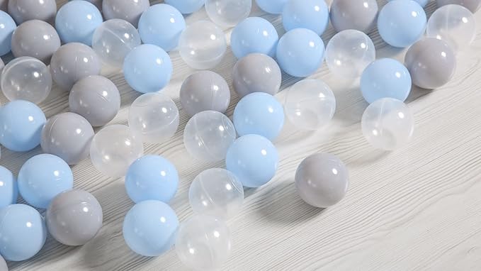 Ball Pit Balls Pack of 100 200 500 - Star and Round Set BPA Free Phthalate Free Non-Toxic Crush Proof Play Balls Soft Plastic Balls for Toddlers Baby Kids Birthday Pool Tent Party