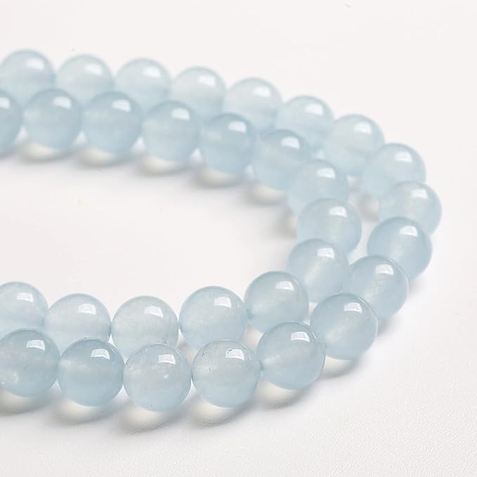4MM 86PCS Natural Stone Light Blue Chalcedony Loose Beads for Jewelry Making DIY Bracelet Necklace