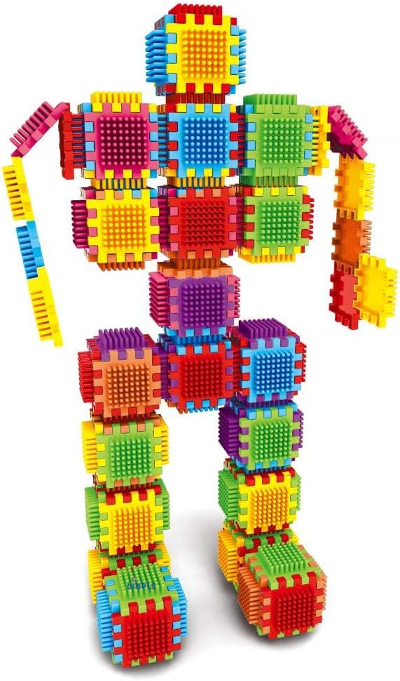 Dimple 2 Sets of 60 Blocks Total 720-Piece Set Large Stacking Blocks and Interconnecting Building Set for Boys & Girls, Great Toy for Child Development for Kids and Toddlers