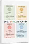 BFXLMKI Zones of Regulation Poster Classroom Decor Feelings Chart Classroom Posters ADHD Self-Regulation Coping Skills Printable School Counselor 05 Frame-style 12x18inch(30x45cm)