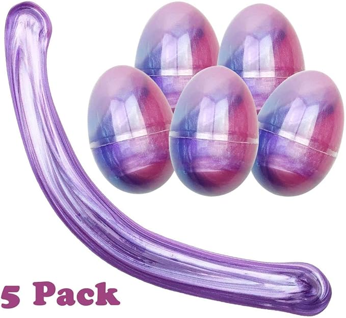 Anditoy 5 Pack Slime Eggs Stress Relief Toys for Kids Boys Girls Christmas Stocking Stuffers Gifts Party Favors (Blue+Pink+Purple)