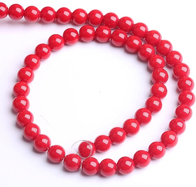 4MM 90PCS Red Glass Round Spacer Loose Beads for Jewelry Making 15 inches DIY Bracelet Necklace