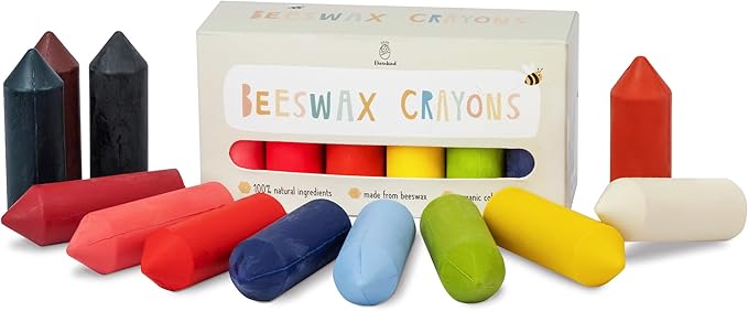 Ehrenkind® Beeswax Crayons 12 Vibrant Colors | 100% Natural for toddlers from 1 year | safe food quality | Crayons for Toddlers 1-3