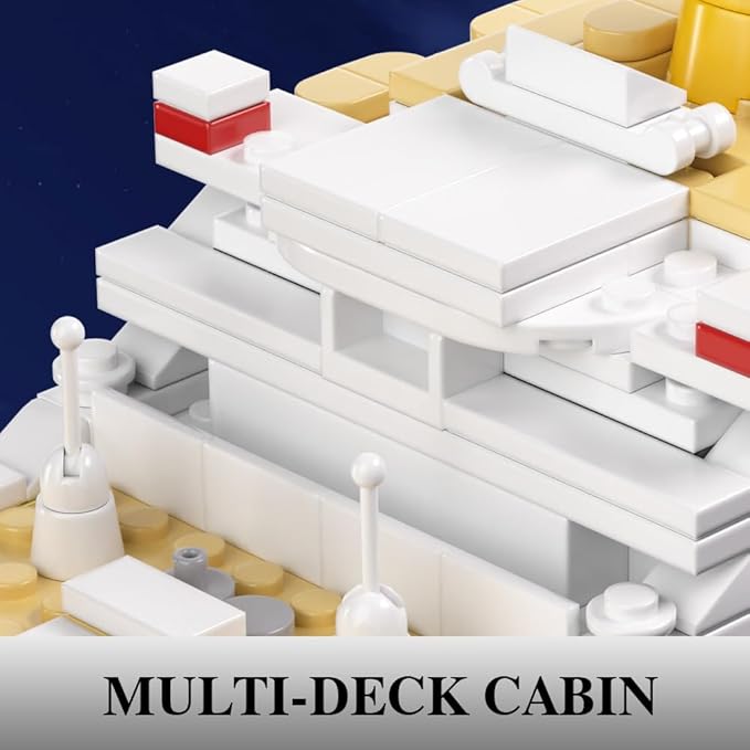 Titanic Boat Model Building Block Set, 1465 Pieces Cruise Ship Model，DIY Educational Titanic Toys for 8+