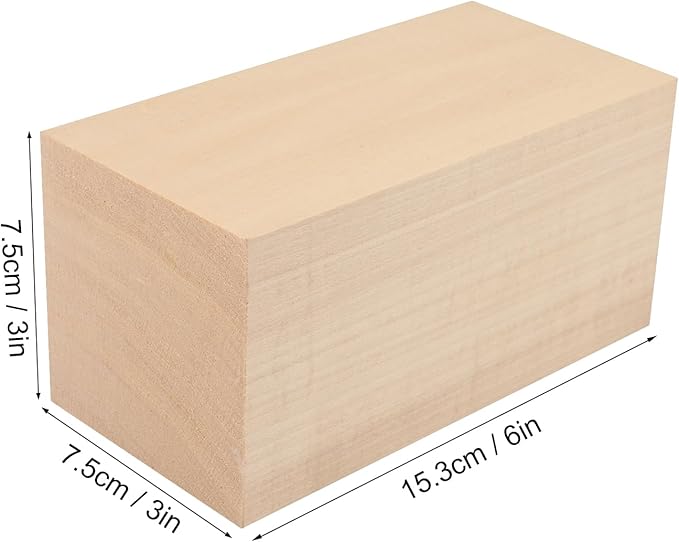 6 Pack Basswood Carving Blocks, 6x3x3 Inches Basswood Blocks for Beginner to Advanced Carvers, Ideal for DIY Projects and Gifts, Soft and Smooth, Easy Whittling and Carving,by GNIEMCKIN
