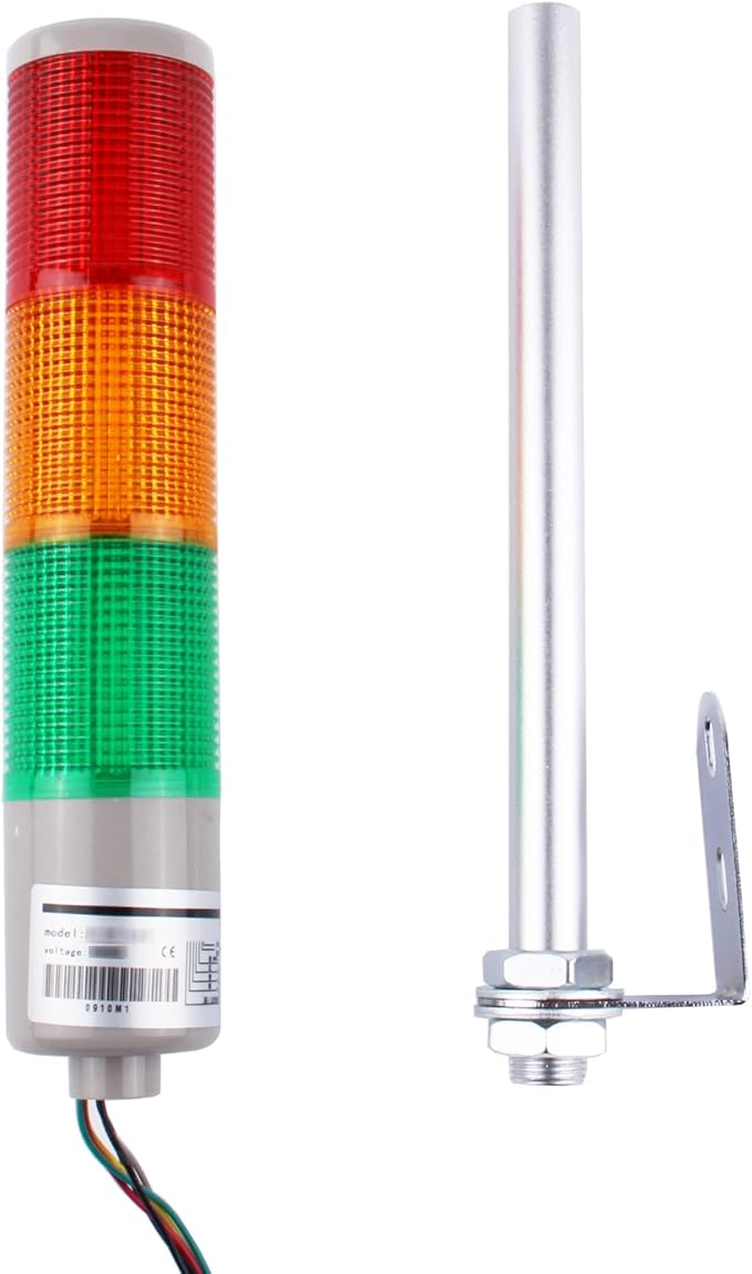 Tower Stack Lights, Industrial Warning Signal Lights Tower Lamps Column, Factory Workshop Safety RGB Signal Indicator, LED Andon Lights (110V, 3 Tiers, Without Sound)