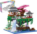 Peach Blossom Spring Utopia Building Blocks Set (3661Pcs) Famous Chinese Fable Architecture with 2 Figures & String Lights Educational Toys Micro Bricks for Kids Adults