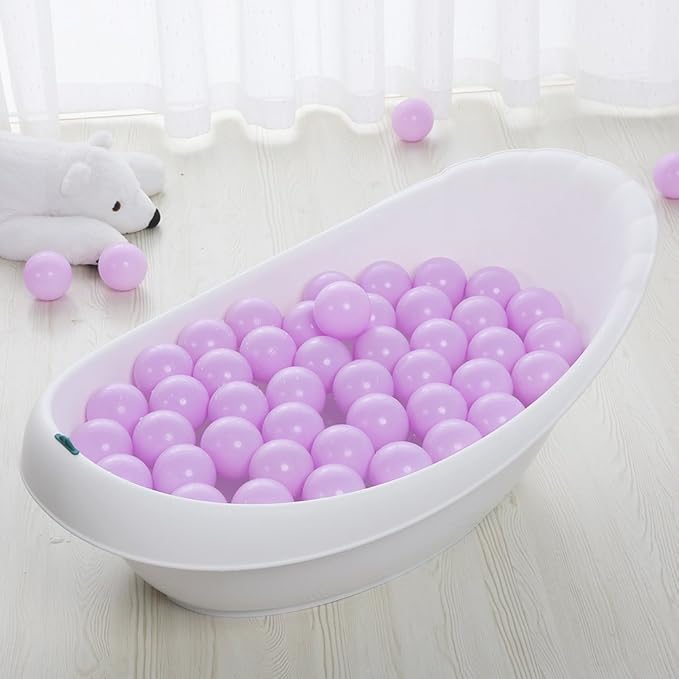 PlayMaty Ball Pit Balls - 2.75inches Plastic Phthalate & BPA Free Balls Crush Proof Stress Balls Swim Pit Fun Toy with Storage Bag for Baby Playhouse Birthday Party DecorationPack of 50