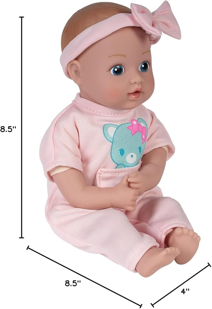 ADORA Be Bright Collections - Tots and Friends, 8.5” Baby Doll and Spirit Plush Animal, Made in Sweet Baby Powder Scent and Machine Washable, Birthday Gift for Ages 3+ - Baby Bear