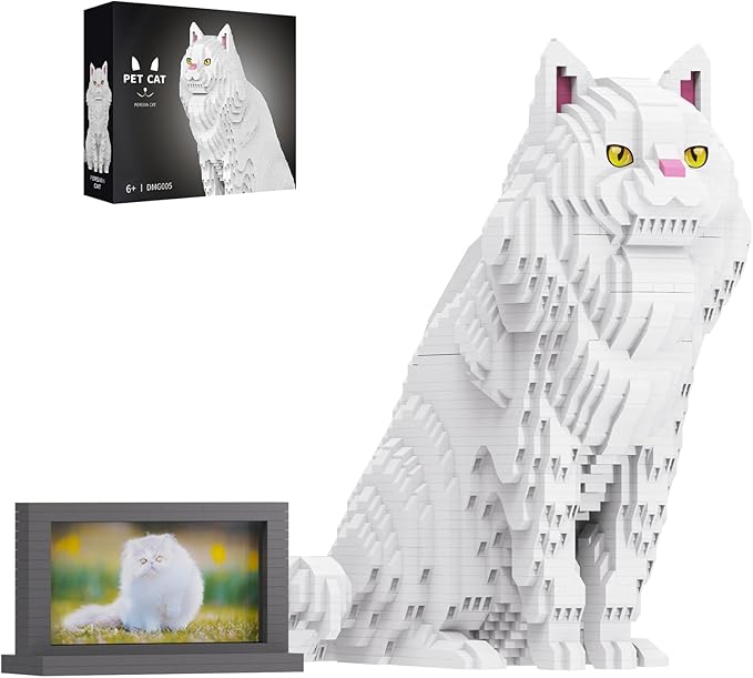 Animal Cat Series Pet Persian Cat Building Block Kits - Secret Small Storage Box Inside! Ideal Toy for Cat Lovers, Kids & Adults