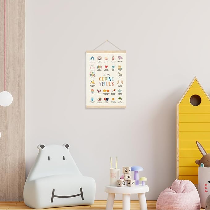 Geondos Coping Skills Poster, Therapy Office Decor, School Counselor, Inspirational Hanging Wall Art Decor for Classroom Therapist Therapy Counseling Office Nursery Playroom
